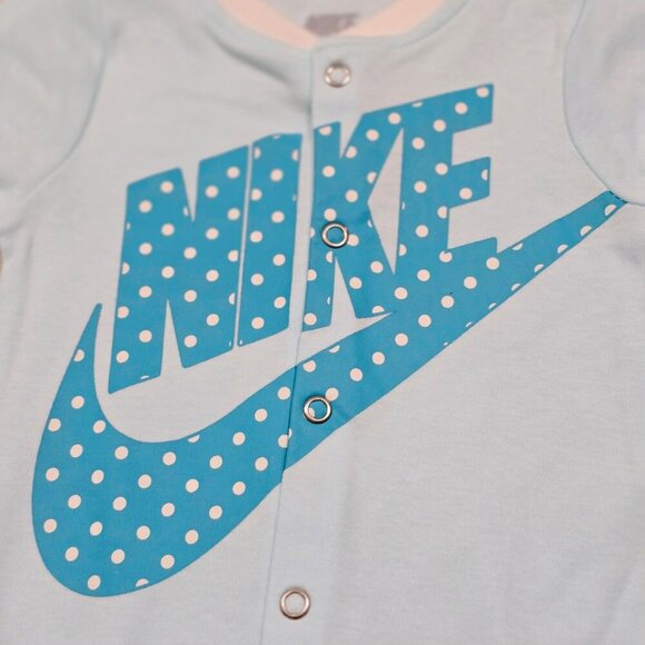 Nike ✦ Baby 2-Piece Set ✦ Polka Dot Logo Footed Coverall + Headband 3M NWT - Picture 5 of 10